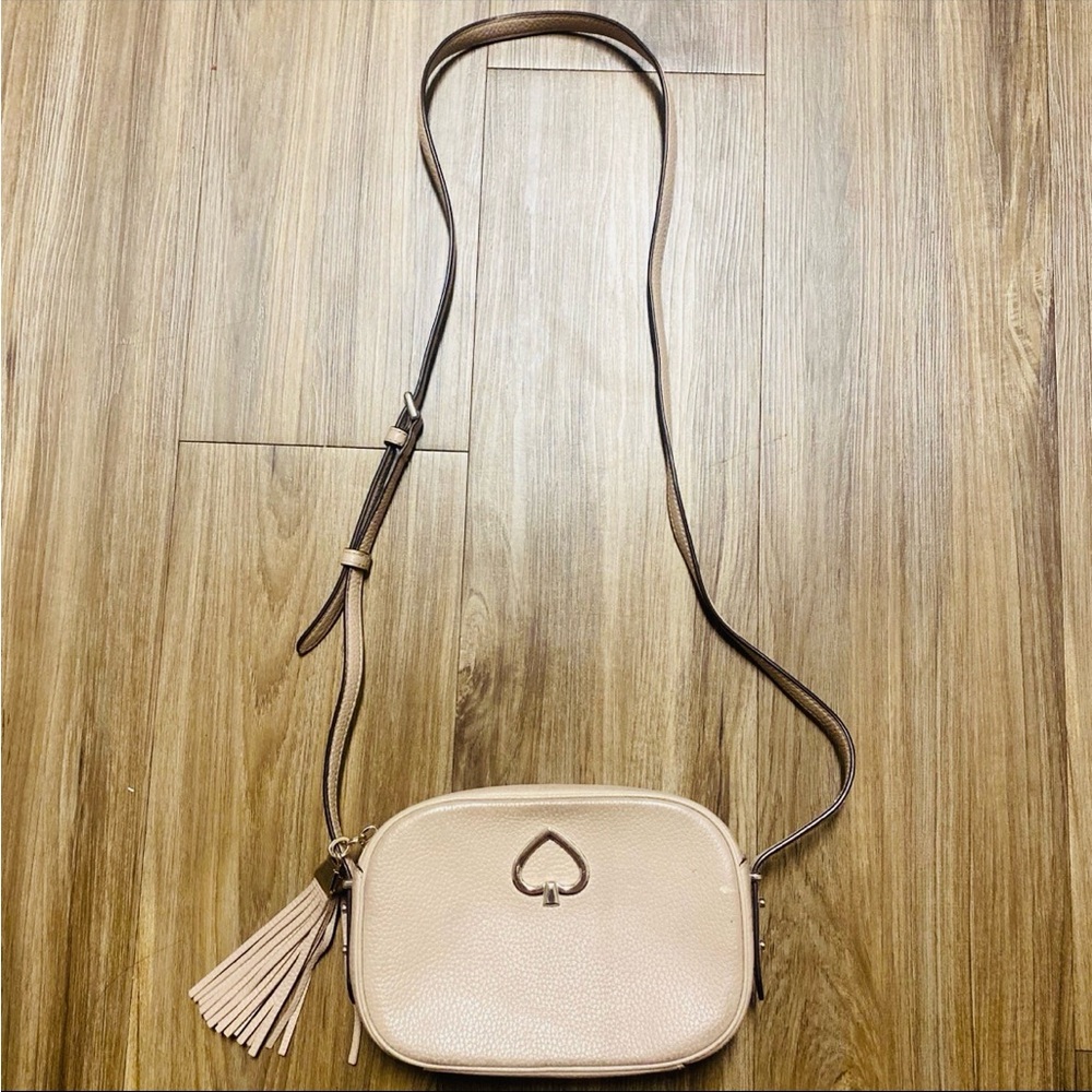 Kate Spade Cream Crossbody Camera Bag with Tassel